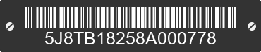 2008 ACURA RDX 5J8TB18258A000778 VIN decoded