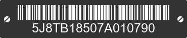 2007 ACURA RDX 5J8TB18507A010790 VIN decoded