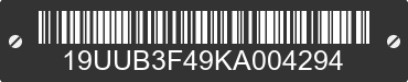 2019 ACURA TLX 19UUB3F49KA004294 VIN decoded