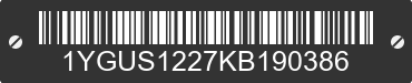 2019 ALUMA Aluma 1YGUS1227KB190386 VIN decoded