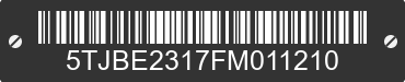 2015 AMERICAN SURPLUS & MFG American Surplus & MFG 5TJBE2317FM011210 VIN decoded