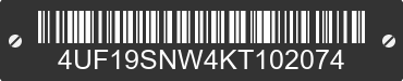 2019 ARCTIC CAT Arctic Cat 4UF19SNW4KT102074 VIN decoded