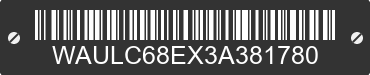 2003 AUDI A4 WAULC68EX3A381780 VIN decoded