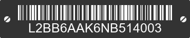 2022 BAODIAO 6 lines L2BB6AAK6NB514003 VIN decoded