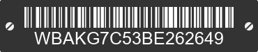 2011 BMW 335i WBAKG7C53BE262649 VIN decoded