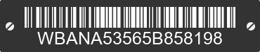 2005 BMW 525i WBANA53565B858198 VIN decoded