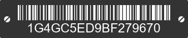 2011 BUICK LaCrosse 1G4GC5ED9BF279670 VIN decoded