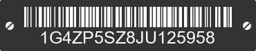 2018 BUICK LaCrosse 1G4ZP5SZ8JU125958 VIN decoded