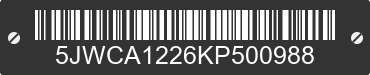 2019 CAM SUPERLINE Cam Superline 5JWCA1226KP500988 VIN decoded