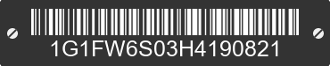 2017 CHEVROLET Bolt EV 1G1FW6S03H4190821 VIN decoded