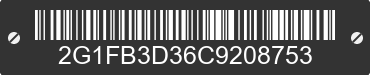 2012 CHEVROLET Camaro 2G1FB3D36C9208753 VIN decoded