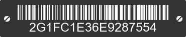 2014 CHEVROLET Camaro 2G1FC1E36E9287554 VIN decoded
