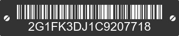 2012 CHEVROLET Camaro 2G1FK3DJ1C9207718 VIN decoded