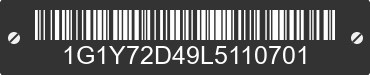 2020 CHEVROLET Corvette 1G1Y72D49L5110701 VIN decoded