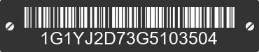 2016 CHEVROLET Corvette 1G1YJ2D73G5103504 VIN decoded