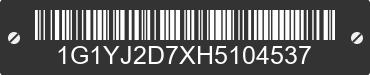 2017 CHEVROLET Corvette 1G1YJ2D7XH5104537 VIN decoded