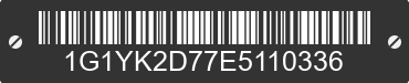 2014 CHEVROLET Corvette 1G1YK2D77E5110336 VIN decoded