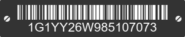 2008 CHEVROLET Corvette 1G1YY26W985107073 VIN decoded