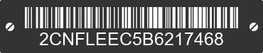 2011 CHEVROLET Equinox 2CNFLEEC5B6217468 VIN decoded