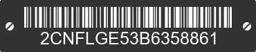 2011 CHEVROLET Equinox 2CNFLGE53B6358861 VIN decoded