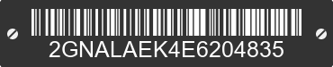 2014 CHEVROLET Equinox 2GNALAEK4E6204835 VIN decoded