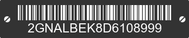 2013 CHEVROLET Equinox 2GNALBEK8D6108999 VIN decoded