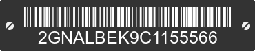 2012 CHEVROLET Equinox 2GNALBEK9C1155566 VIN decoded