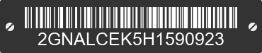 2017 CHEVROLET Equinox 2GNALCEK5H1590923 VIN decoded