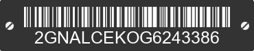 2016 CHEVROLET Equinox 2GNALCEKOG6243386 VIN decoded