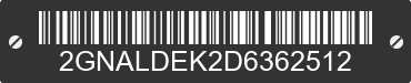 2013 CHEVROLET Equinox 2GNALDEK2D6362512 VIN decoded
