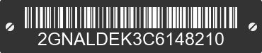 2012 CHEVROLET Equinox 2GNALDEK3C6148210 VIN decoded