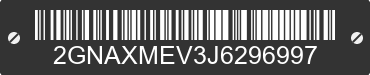 2018 CHEVROLET Equinox 2GNAXMEV3J6296997 VIN decoded