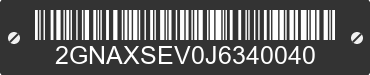 2018 CHEVROLET Equinox 2GNAXSEV0J6340040 VIN decoded