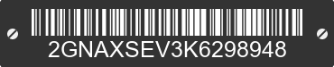 2019 CHEVROLET Equinox 2GNAXSEV3K6298948 VIN decoded