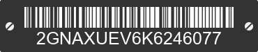 2019 CHEVROLET Equinox 2GNAXUEV6K6246077 VIN decoded