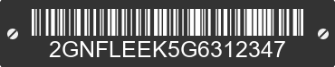 2016 CHEVROLET Equinox 2GNFLEEK5G6312347 VIN decoded