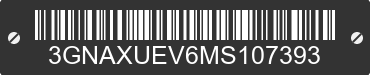 2021 CHEVROLET Equinox 3GNAXUEV6MS107393 VIN decoded