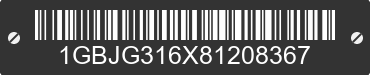 2008 CHEVROLET Express 1GBJG316X81208367 VIN decoded