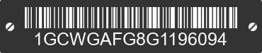 2016 CHEVROLET Express 1GCWGAFG8G1196094 VIN decoded
