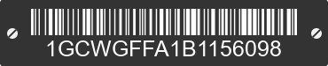 2011 CHEVROLET Express 1GCWGFFA1B1156098 VIN decoded