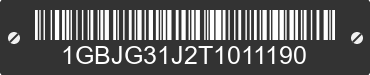 1996 CHEVROLET G-Series 1GBJG31J2T1011190 VIN decoded