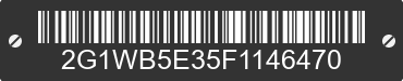 2015 CHEVROLET Impala Limited 2G1WB5E35F1146470 VIN decoded