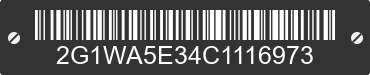 2012 CHEVROLET Impala 2G1WA5E34C1116973 VIN decoded