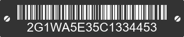 2012 CHEVROLET Impala 2G1WA5E35C1334453 VIN decoded