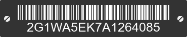 2010 CHEVROLET Impala 2G1WA5EK7A1264085 VIN decoded
