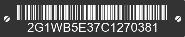 2012 CHEVROLET Impala 2G1WB5E37C1270381 VIN decoded
