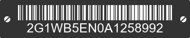 2010 CHEVROLET Impala 2G1WB5EN0A1258992 VIN decoded