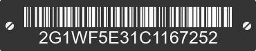 2012 CHEVROLET Impala 2G1WF5E31C1167252 VIN decoded