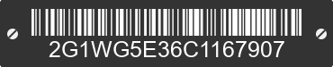 2012 CHEVROLET Impala 2G1WG5E36C1167907 VIN decoded