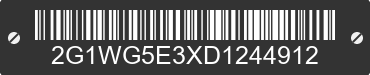 2013 CHEVROLET Impala 2G1WG5E3XD1244912 VIN decoded